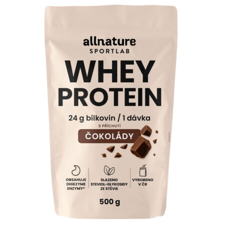 ALLNATURE Sportlab whey proteín s príchuťou čokolády 500 g