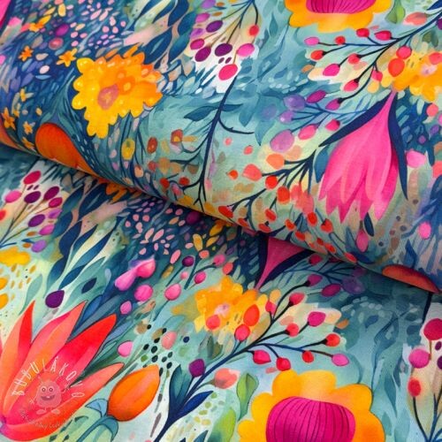 Úplet VISCOSE LYCRA HEAVY Tulips design E
