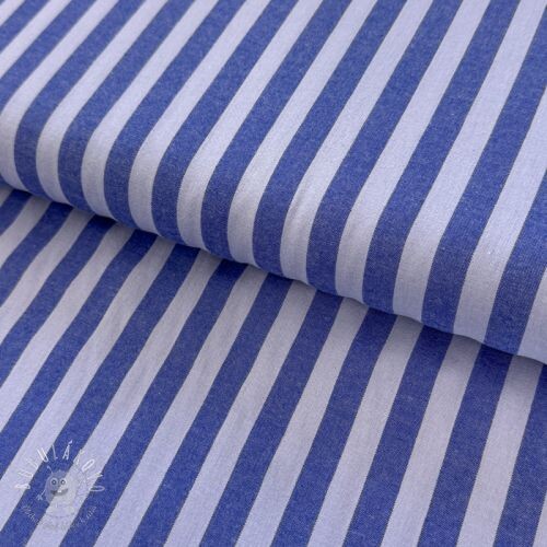 Bavlnená látka YARN DYED BIG Stripes blue