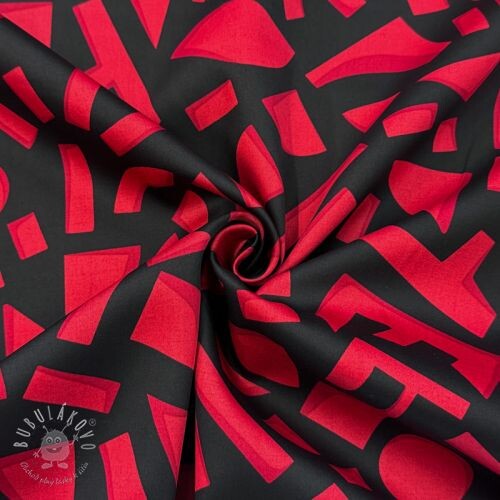 Bavlnená látka SATIN Geometric dark red