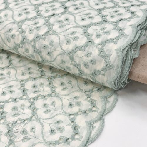 Bavlnená látka EMBROIDERY Lilian mint
