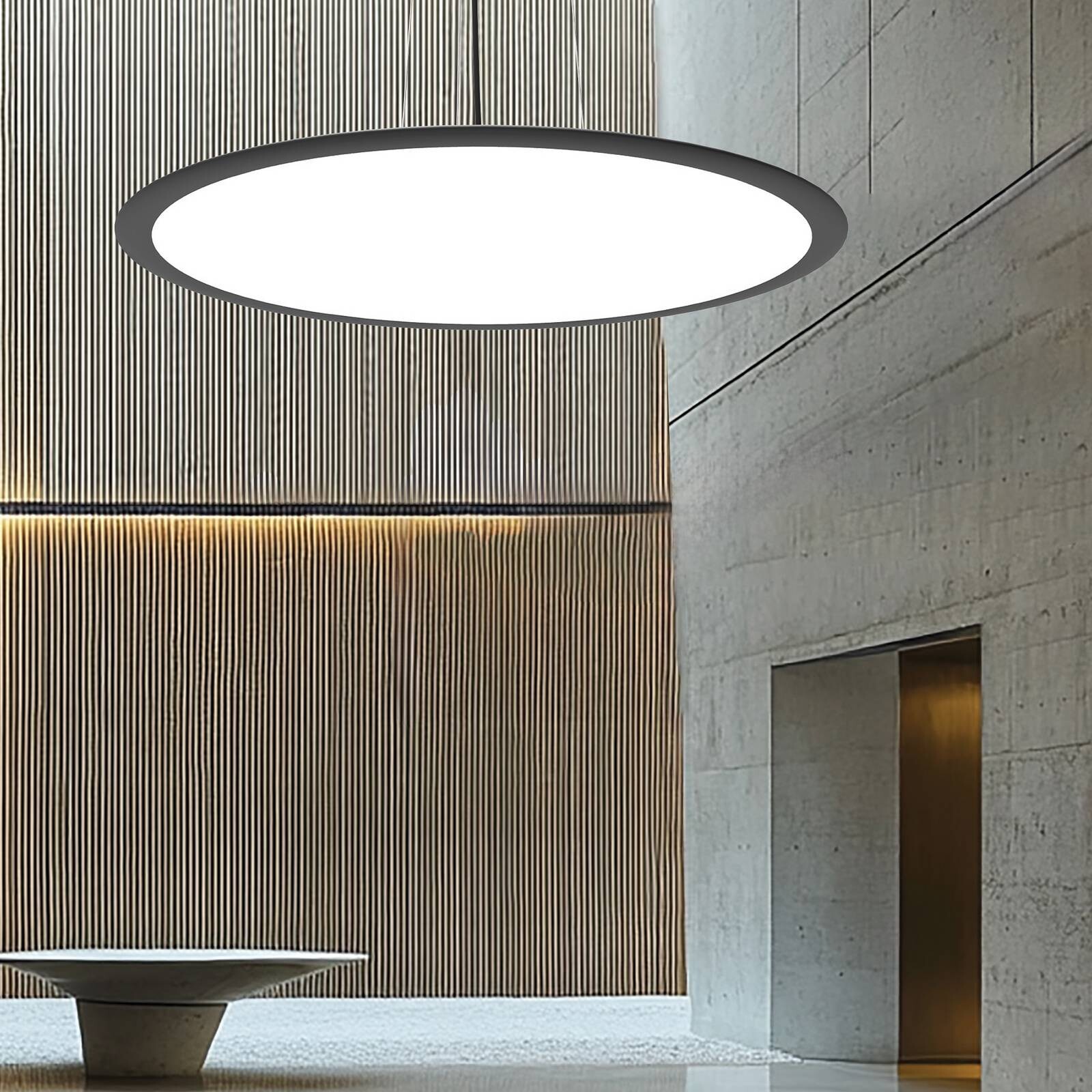 LED závesné svietidlo Grande, čierna, Ø 60 cm, kov, CCT