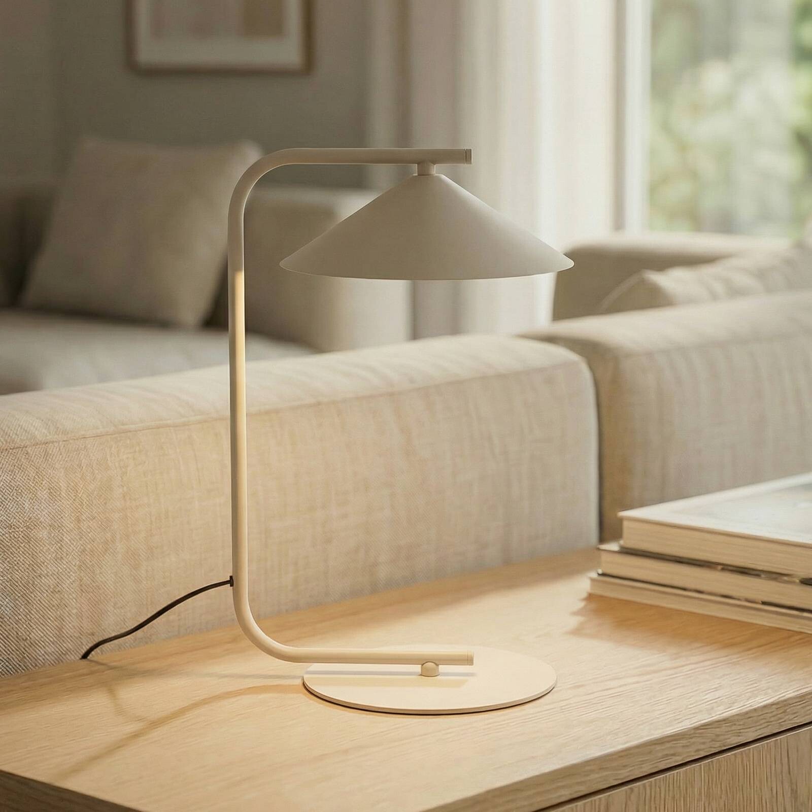 Stolová lampa Lume, krémová, kov, výška 42 cm