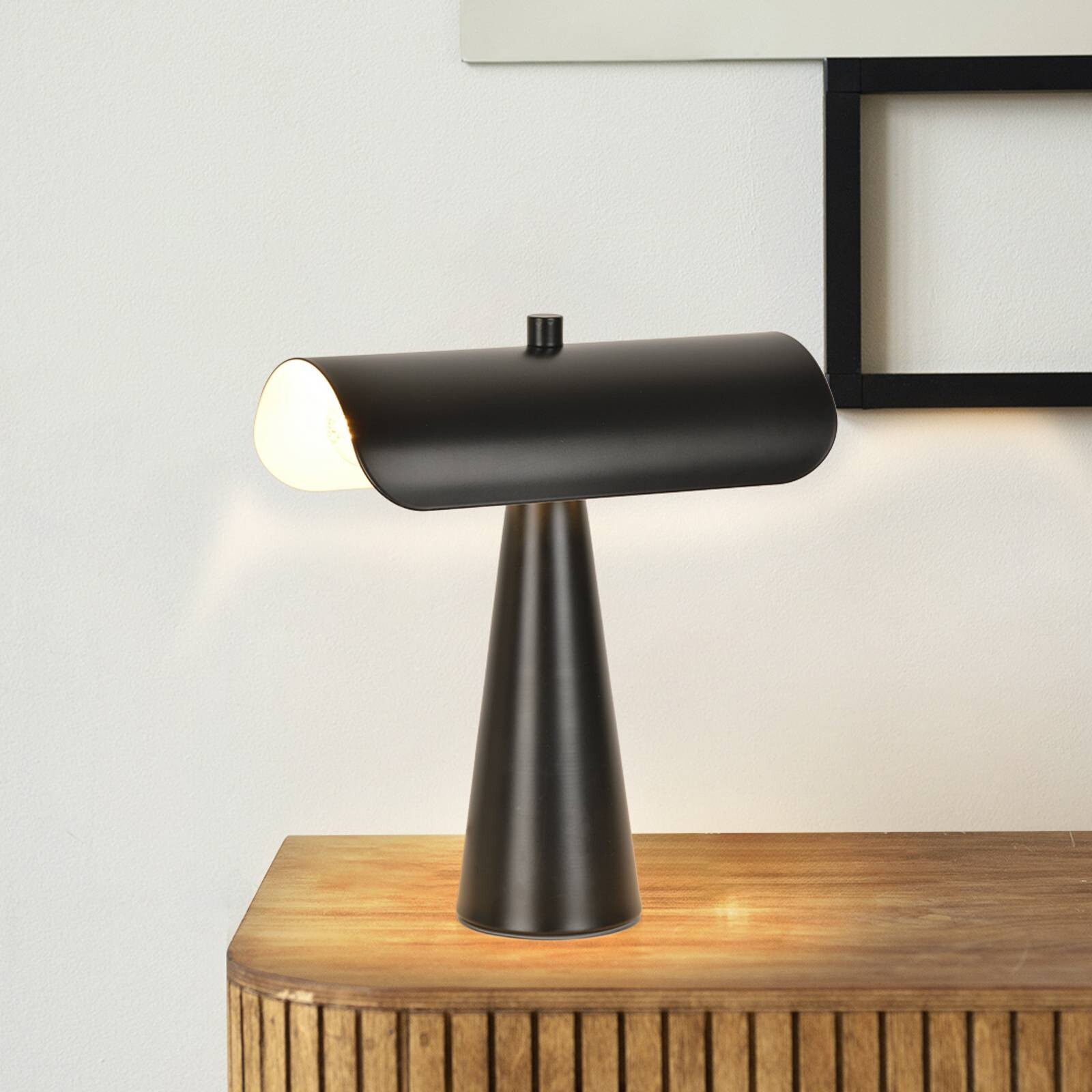Stolová lampa Billie, matná čierna, 30 cm, kov