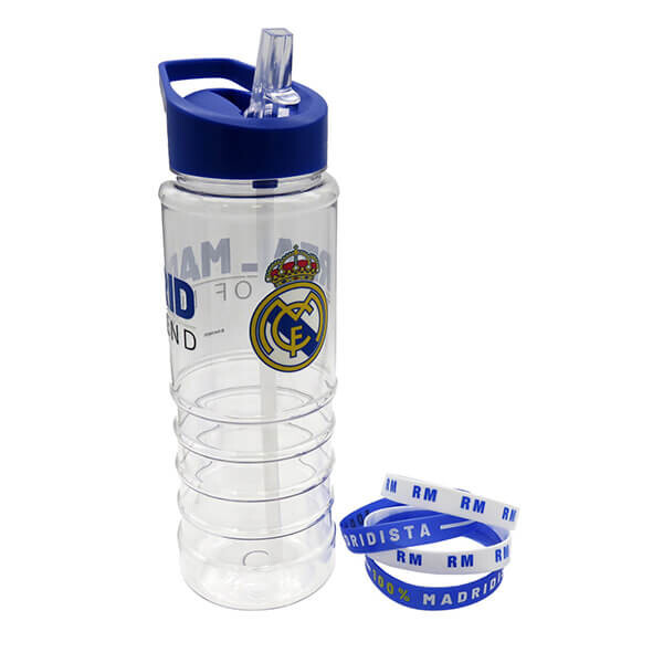 CyP Brands Fľaša na pitie Real Madrid so silikónovými náramkami - 700 ml