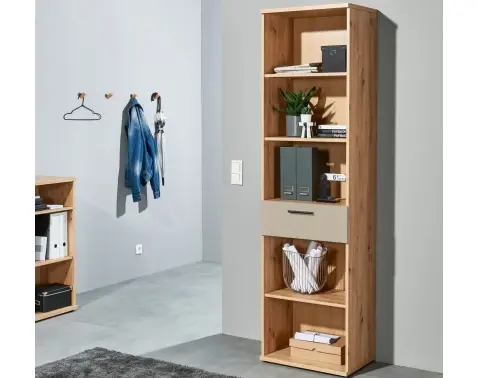 Vysoký regál so zásuvkou Kanada 54 cm, dub artisan/kašmírová béžová%