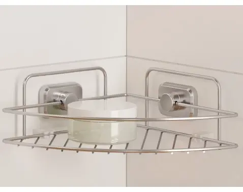 Rohová kúpeľňová polička Reflex Luxy 1, chrometherm%