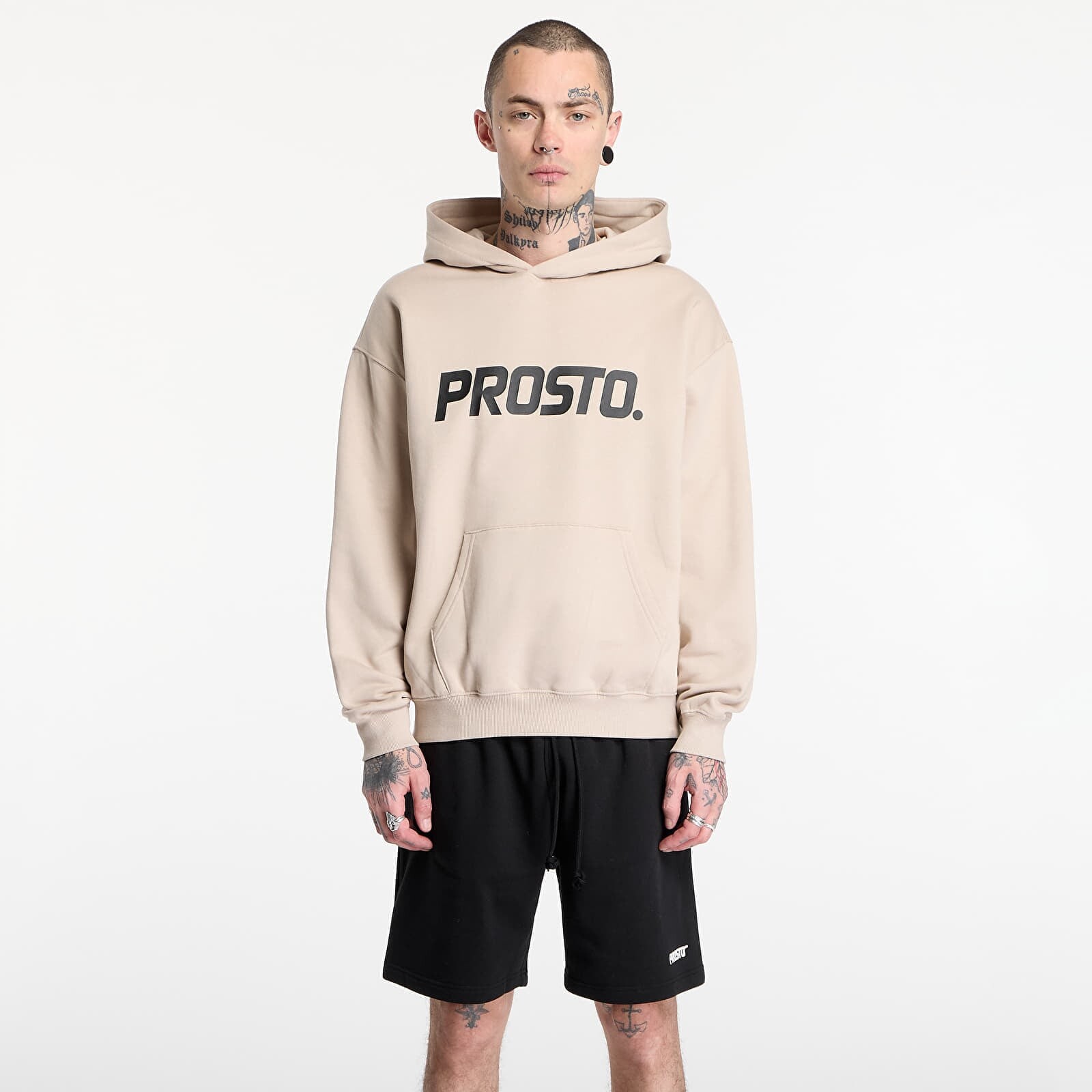 Mikina Prosto Hoodie Big Log Beige L