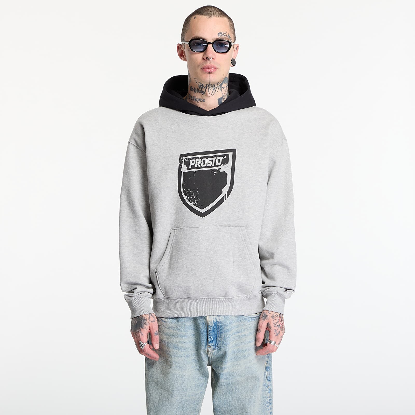 Mikina Prosto Hoodie Splash Shield Gray L