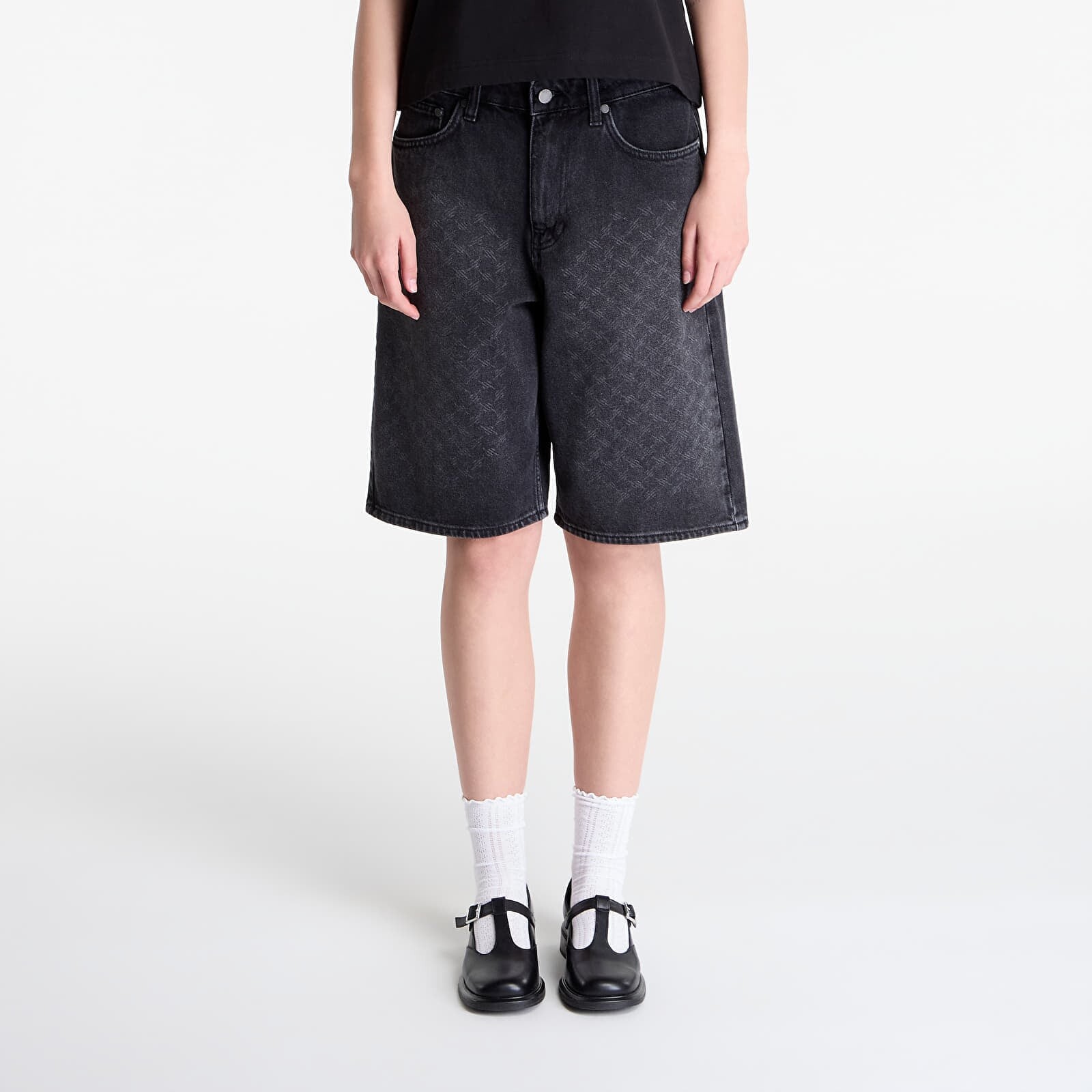 Šortky Daily Paper Laser Monogram Denim Shorts V2 Black L