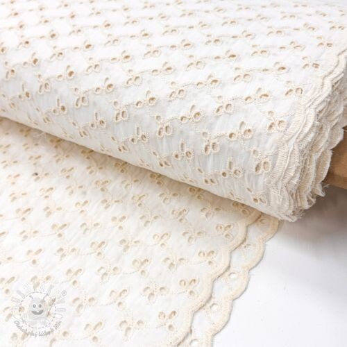 Bavlnená látka EMBROIDERY Rosemary white