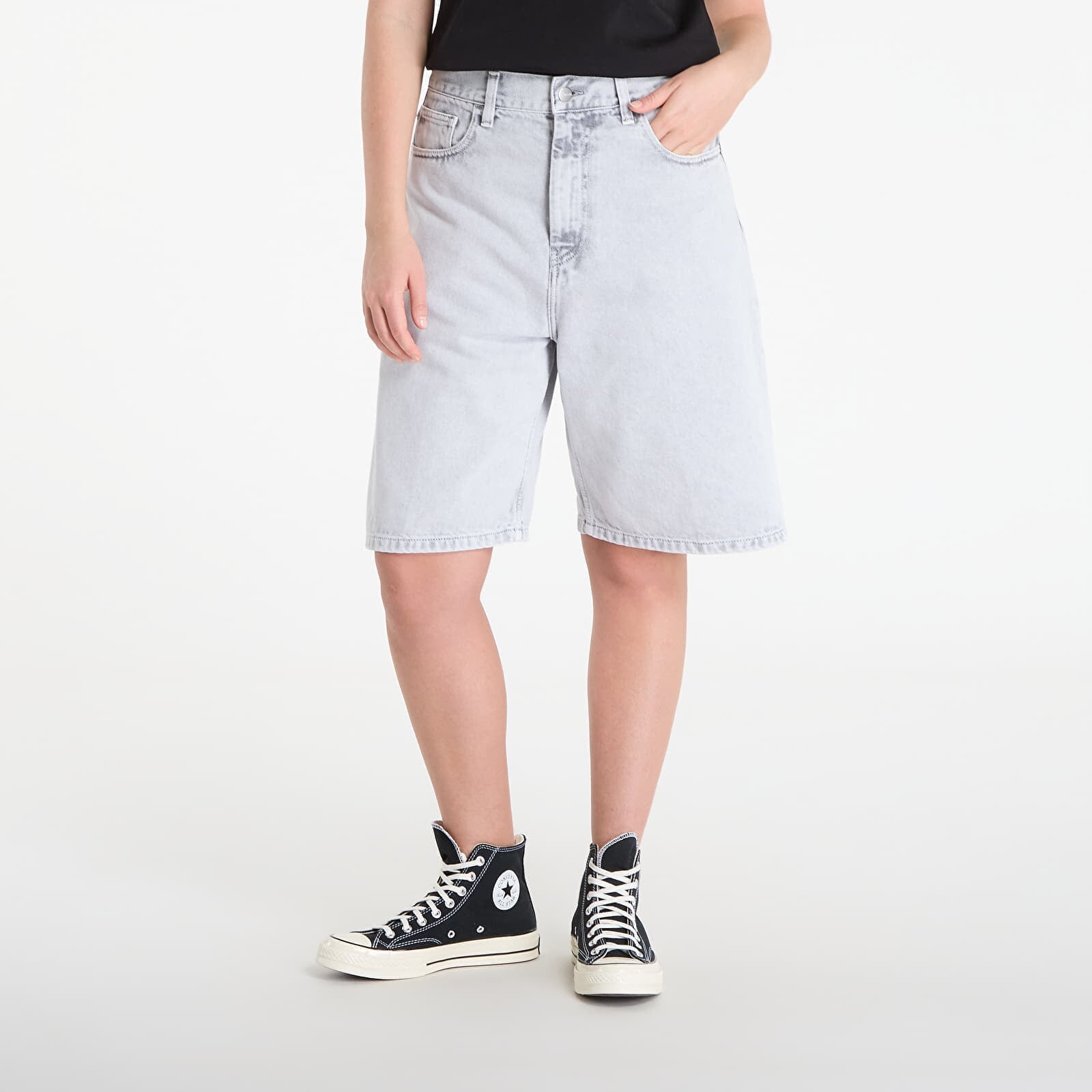Šortky Carhartt WIP W' Brandon Short Black Chalk Wash S