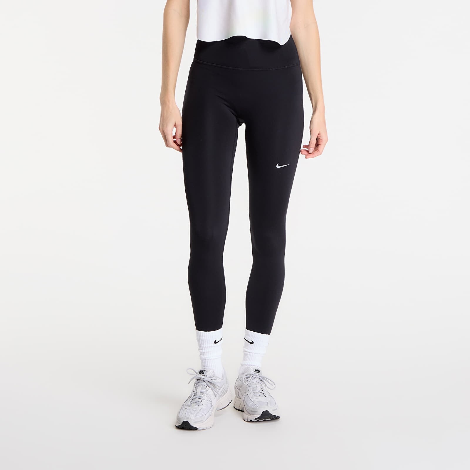 Legíny Nike Tempo Women's High-Waisted 7/8 Running Leggings Black/ Reflective Silv XL