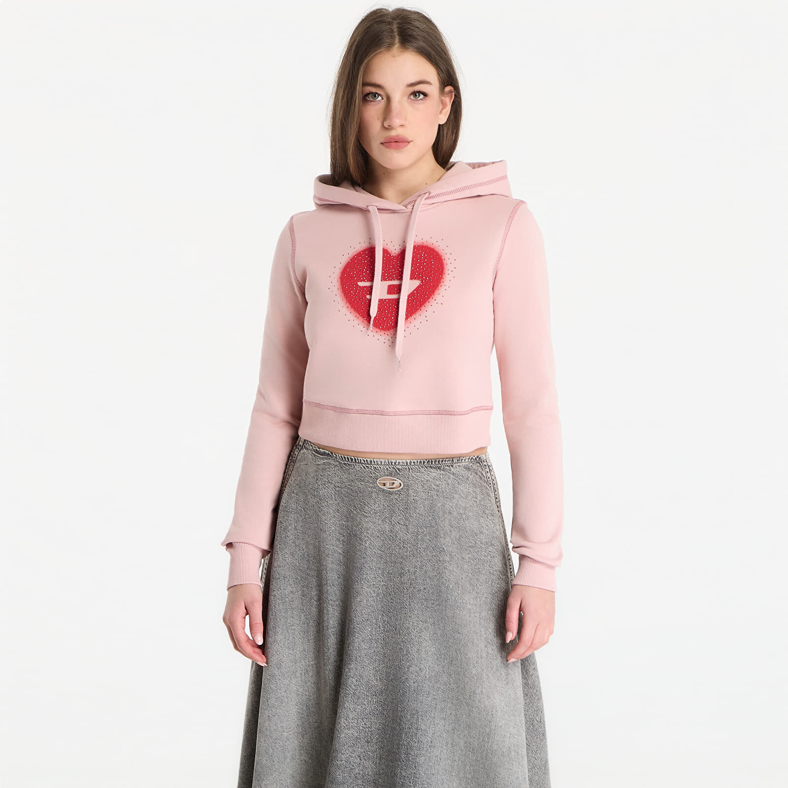 Mikina Diesel F-Slimmy-Hood-S5 Sweatshirt Pale Mauve XS