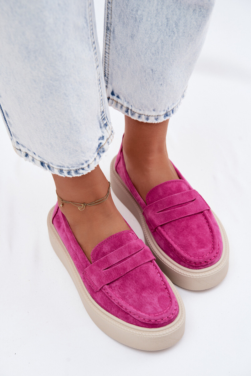Mokasíny Vinceza Fuchsia na platforme
