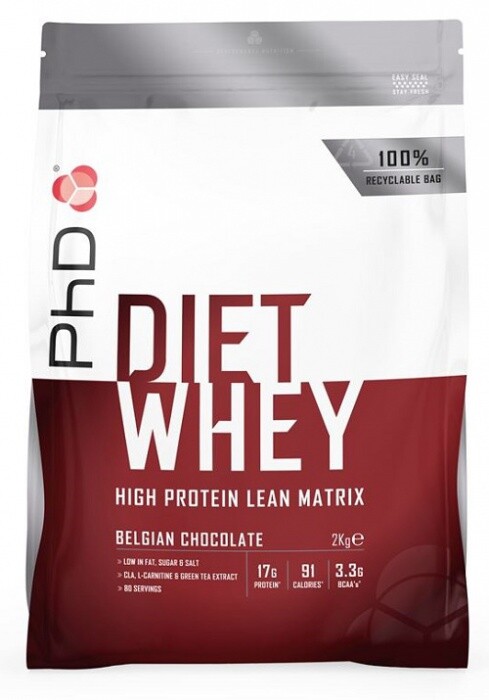 Phd diet whey protein 2000 g - belgická čokoláda výpredaj (pošk.obal)