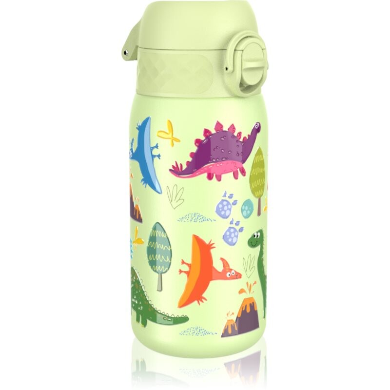 Ion8 Leak Proof fľaša na vodu z nehrdzavejúcej ocele Dinosaurs 400 ml