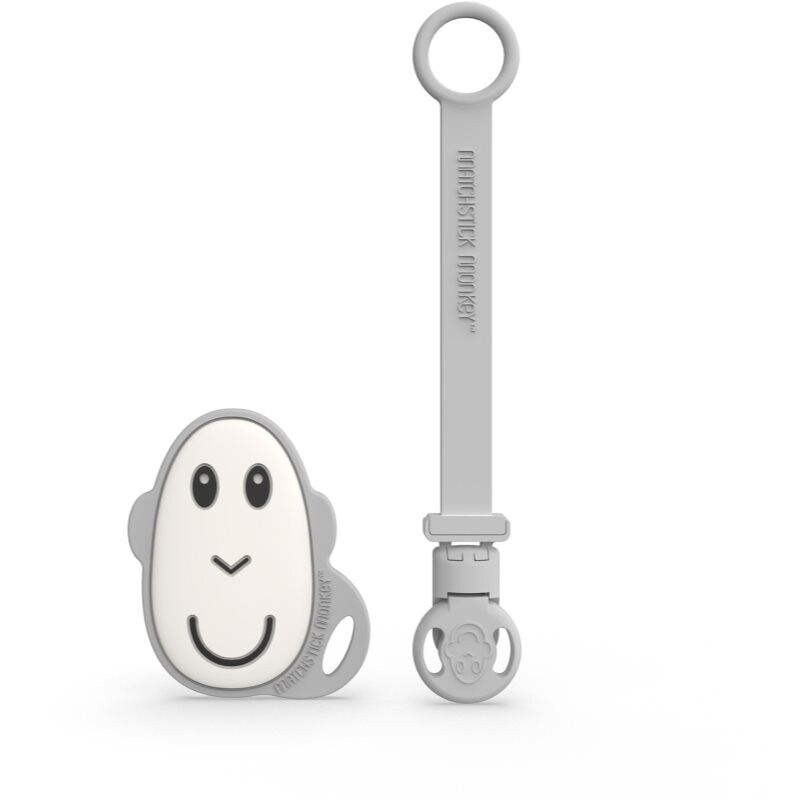 Matchstick Monkey Flat Face Teether & Soother Clip darčeková sada Grey