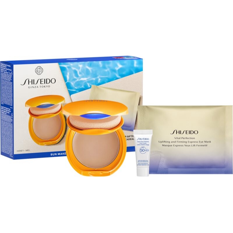 Shiseido Expert Sun Protector Tanning Compact Foundation SPF10 darčeková sada pre ženy odtieň Honey