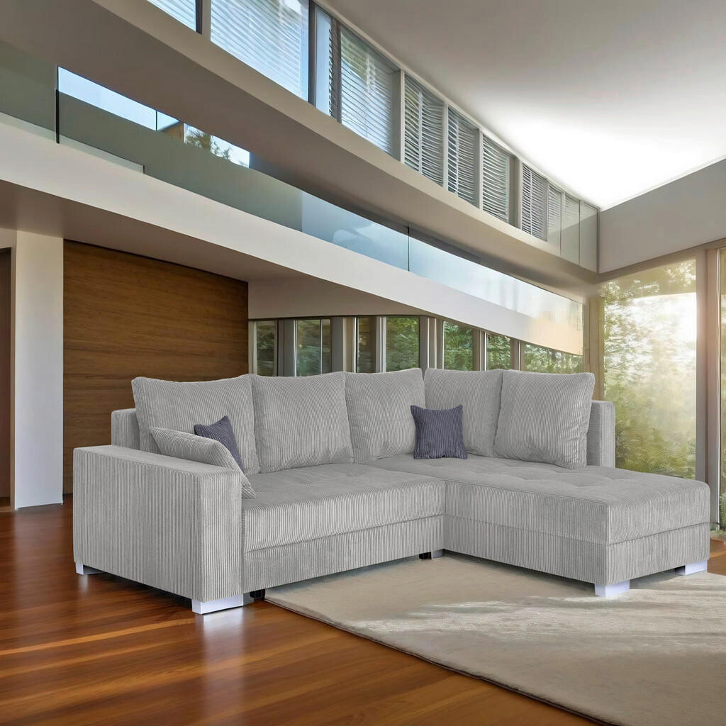 P & B ROHOVÁ SEDAČKA, textil, kompozitné drevo, taupe