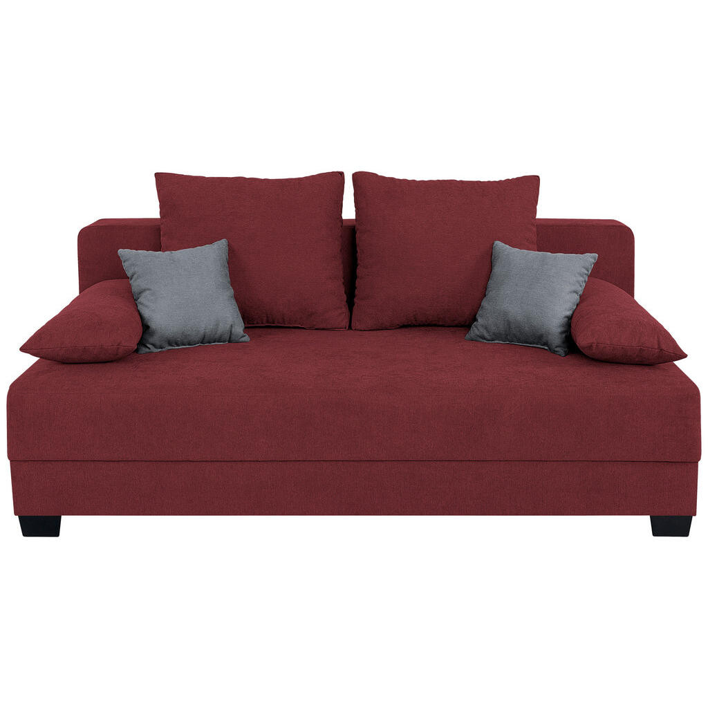 P & B ROZKLADACIA POHOVKA, textil, kompozitné drevo, červená