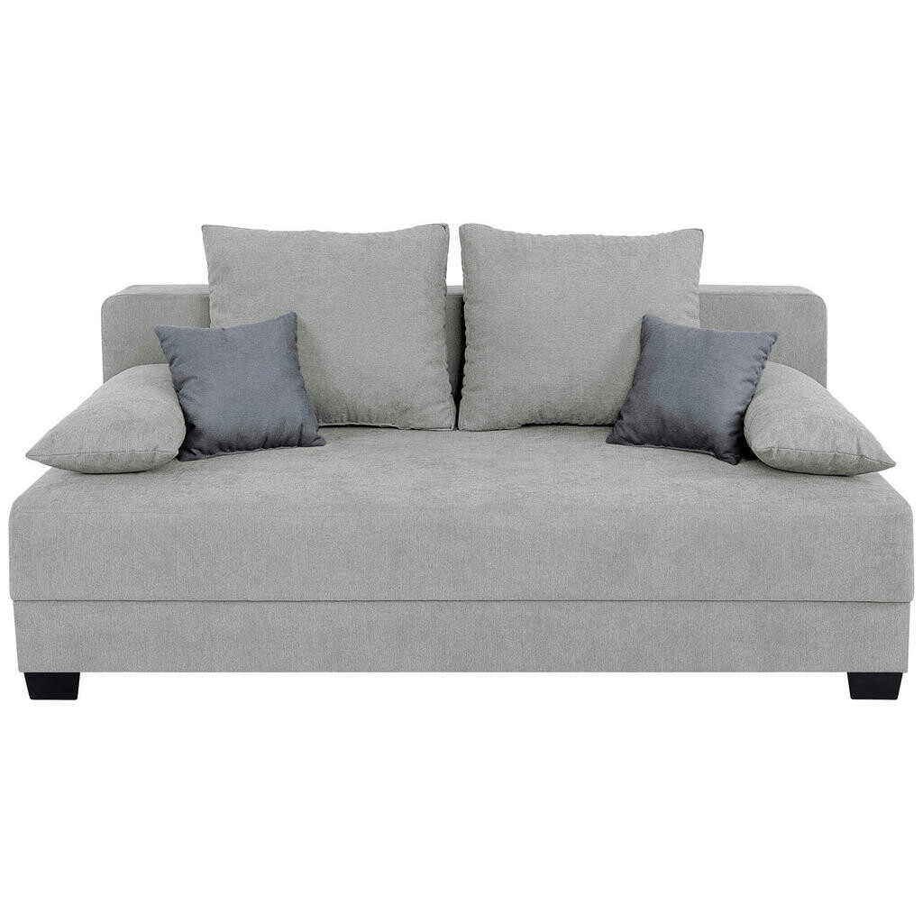 P & B ROZKLADACIA POHOVKA, textil, kompozitné drevo, sivá