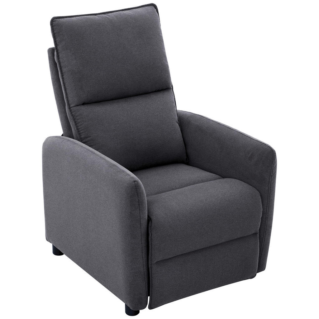 Carryhome TV KRESLO, drevo, kov, plast, textil, tmavosivá