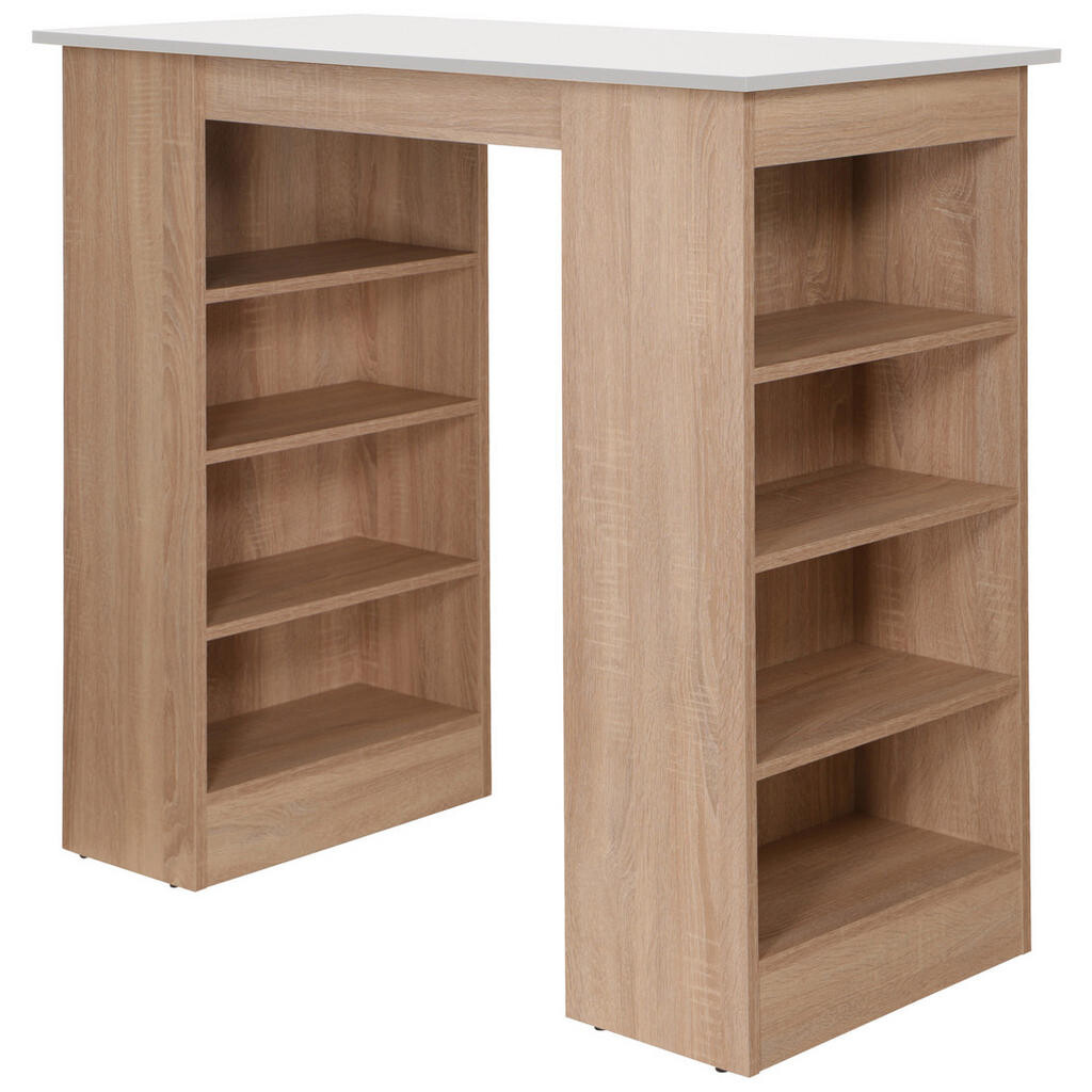 Respekta BAROVÝ STÔL, biela, farba duba, 103/50/115 cm
