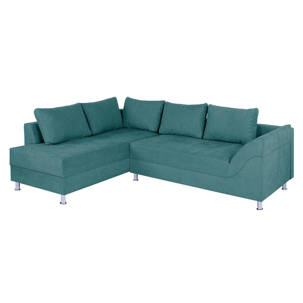 P & B ROHOVÁ SEDAČKA, textil, kompozitné drevo, tyrkysová