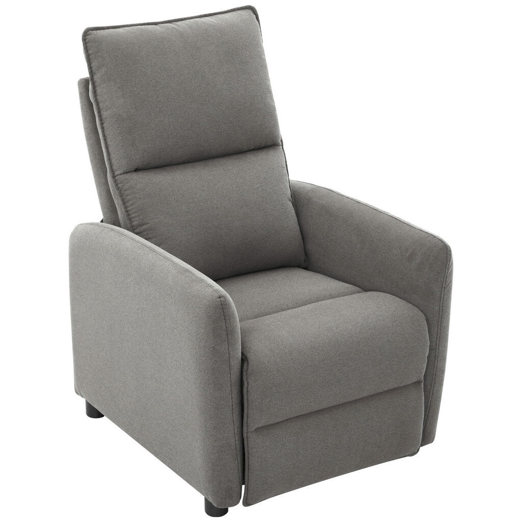 Carryhome TV KRESLO, drevo, kov, plast, textil, svetlosivá