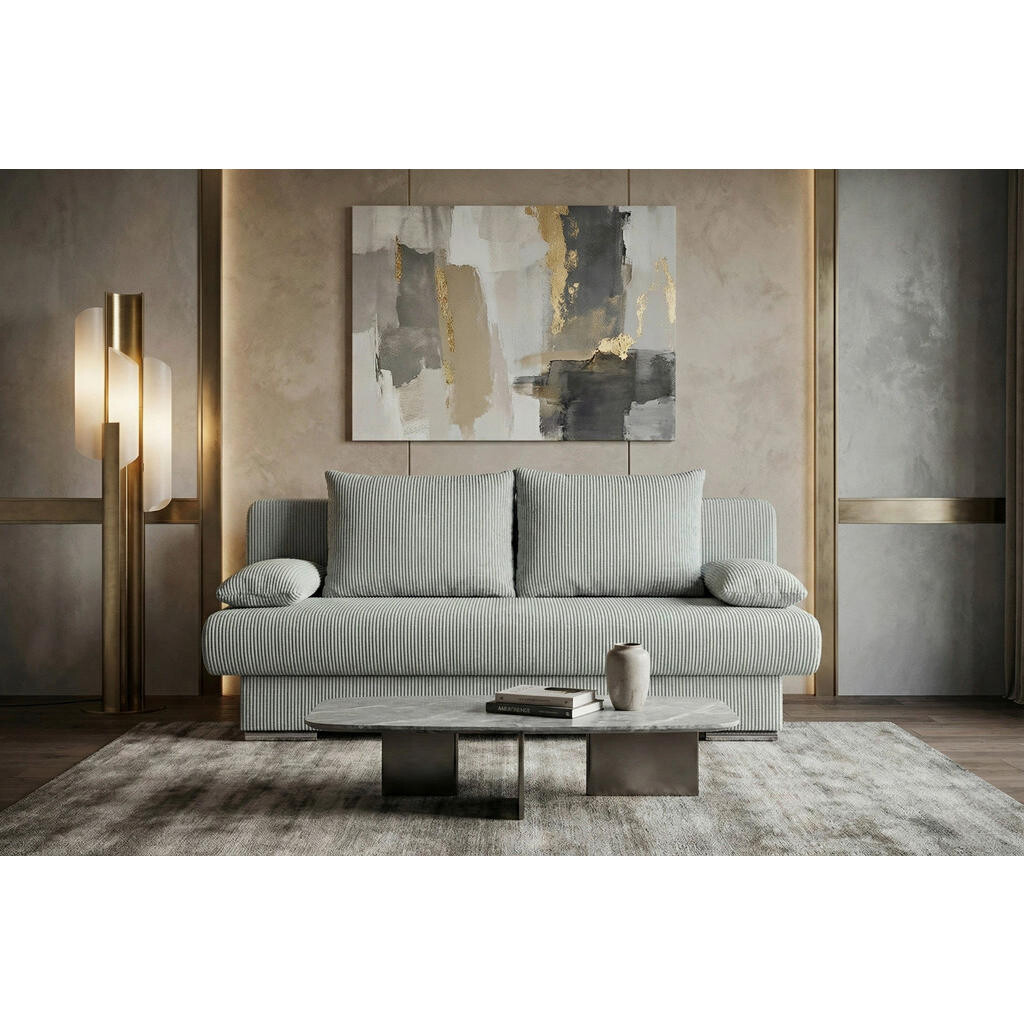 P & B ROZKLADACIA POHOVKA, textil, kompozitné drevo, mätovozelená