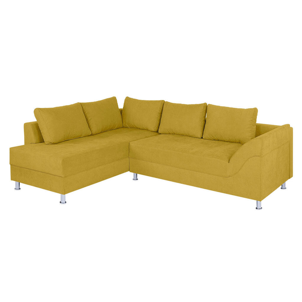 P & B ROHOVÁ SEDAČKA, textil, kompozitné drevo, žltá