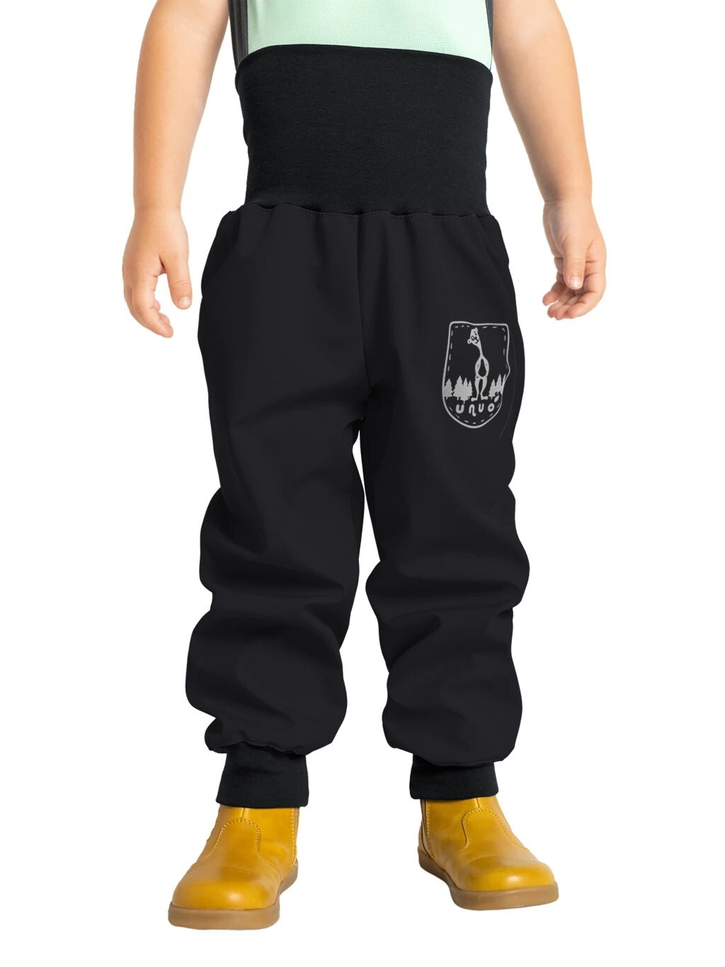 Softshellové nohavice pre batoľatá bez zateplenia Basic, Čierna - veľ. 80/86