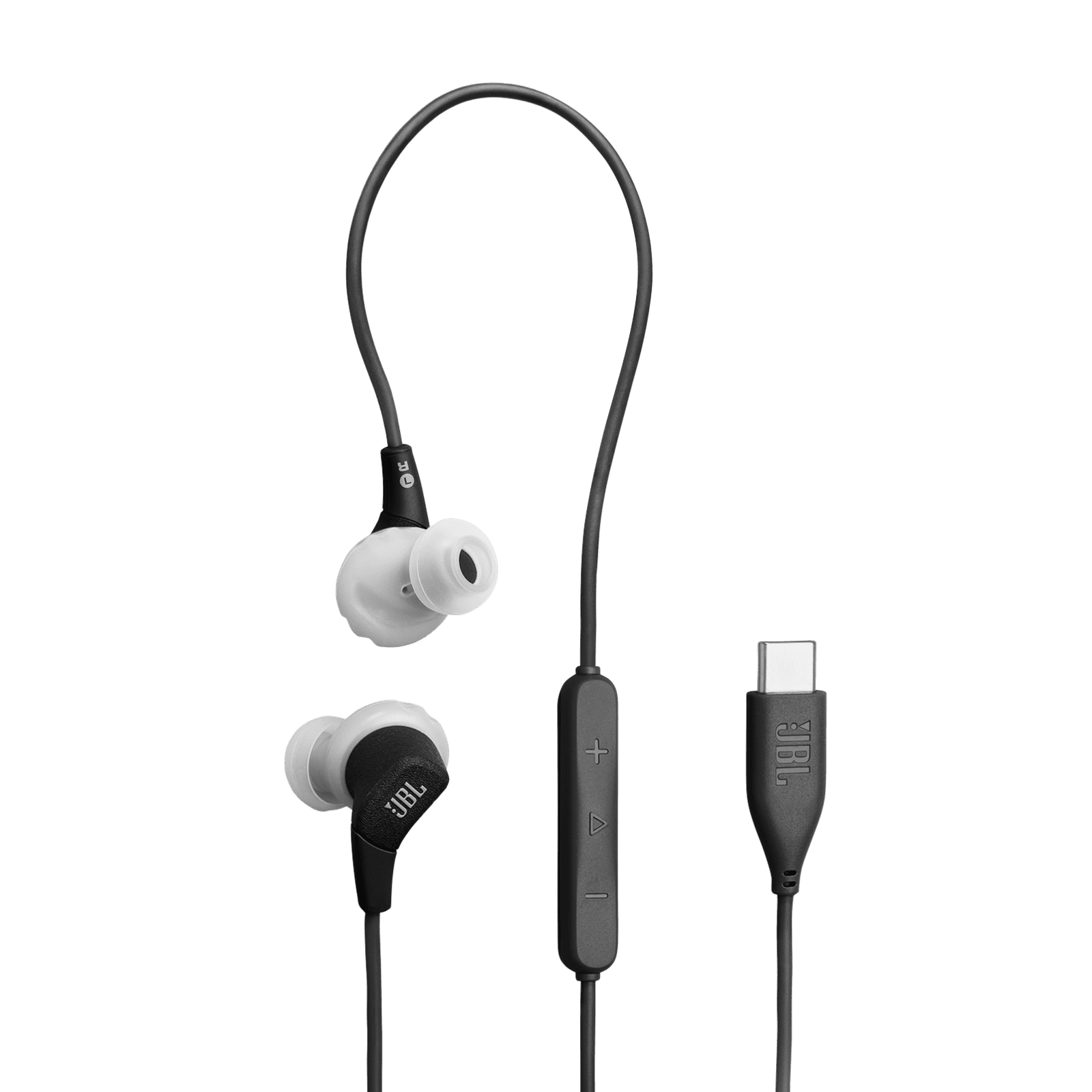 JBL Endurance Run 3C USB-C Black/Grey, drôtové športové slúchadlá s USB-C konektorom