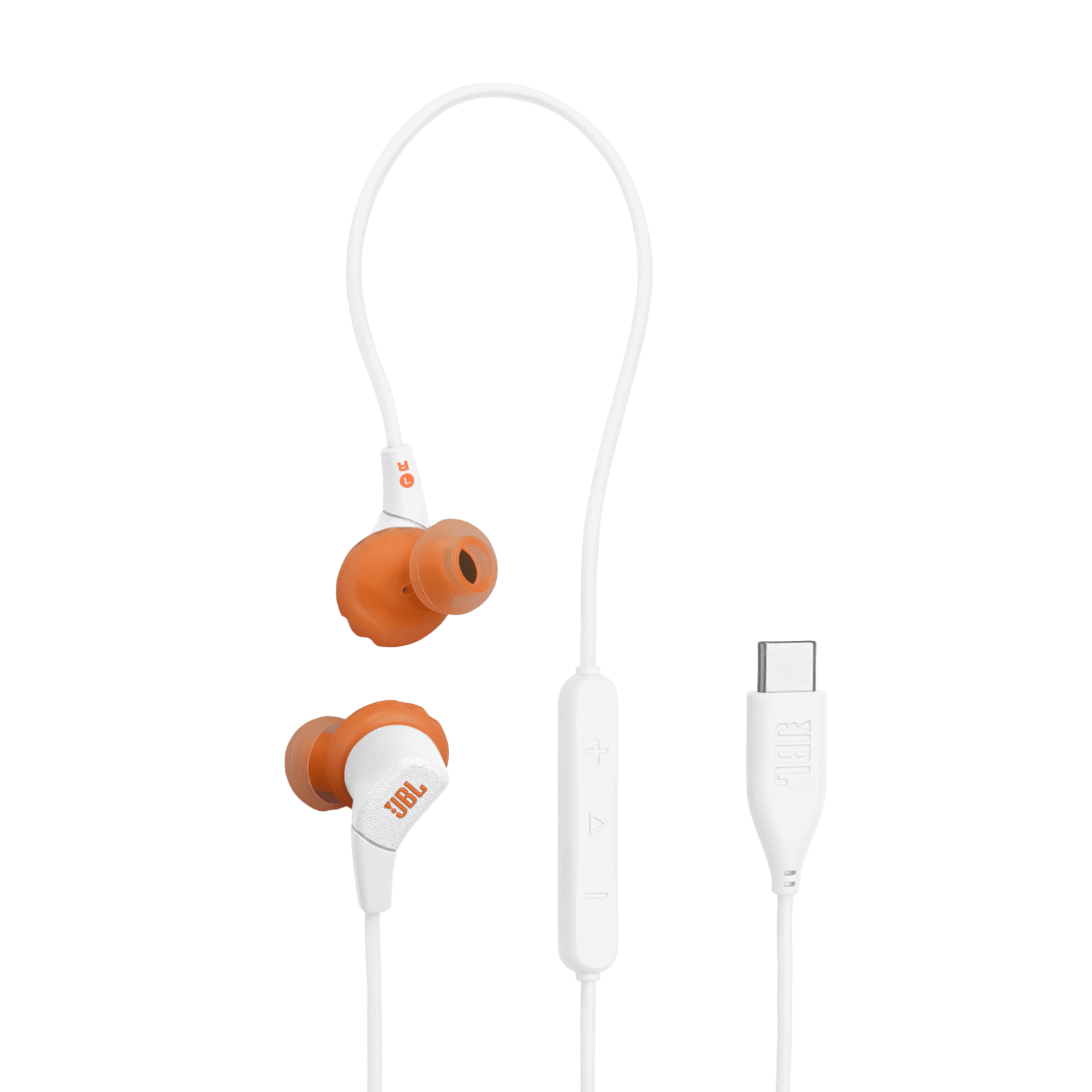 JBL Endurance Run 3C USB-C White, drôtové športové slúchadlá s USB-C konektorom