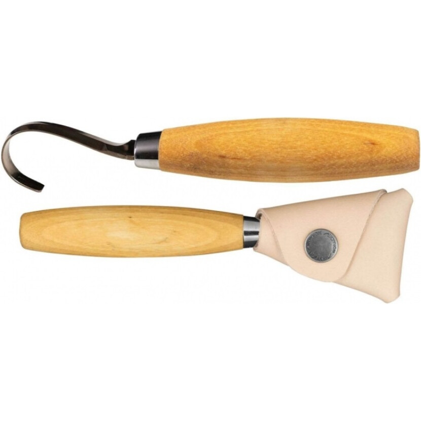Nôž rezbársky Morakniv Hook Knife 164 S Right s koženým puzdrom - hnedý