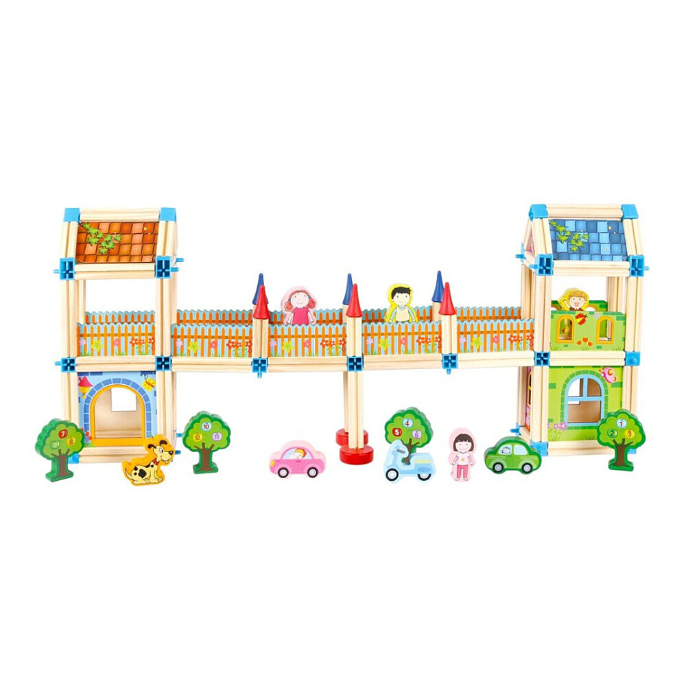 2KIDS TOYS Drevená stavebnica zámok farebný 268 kusov