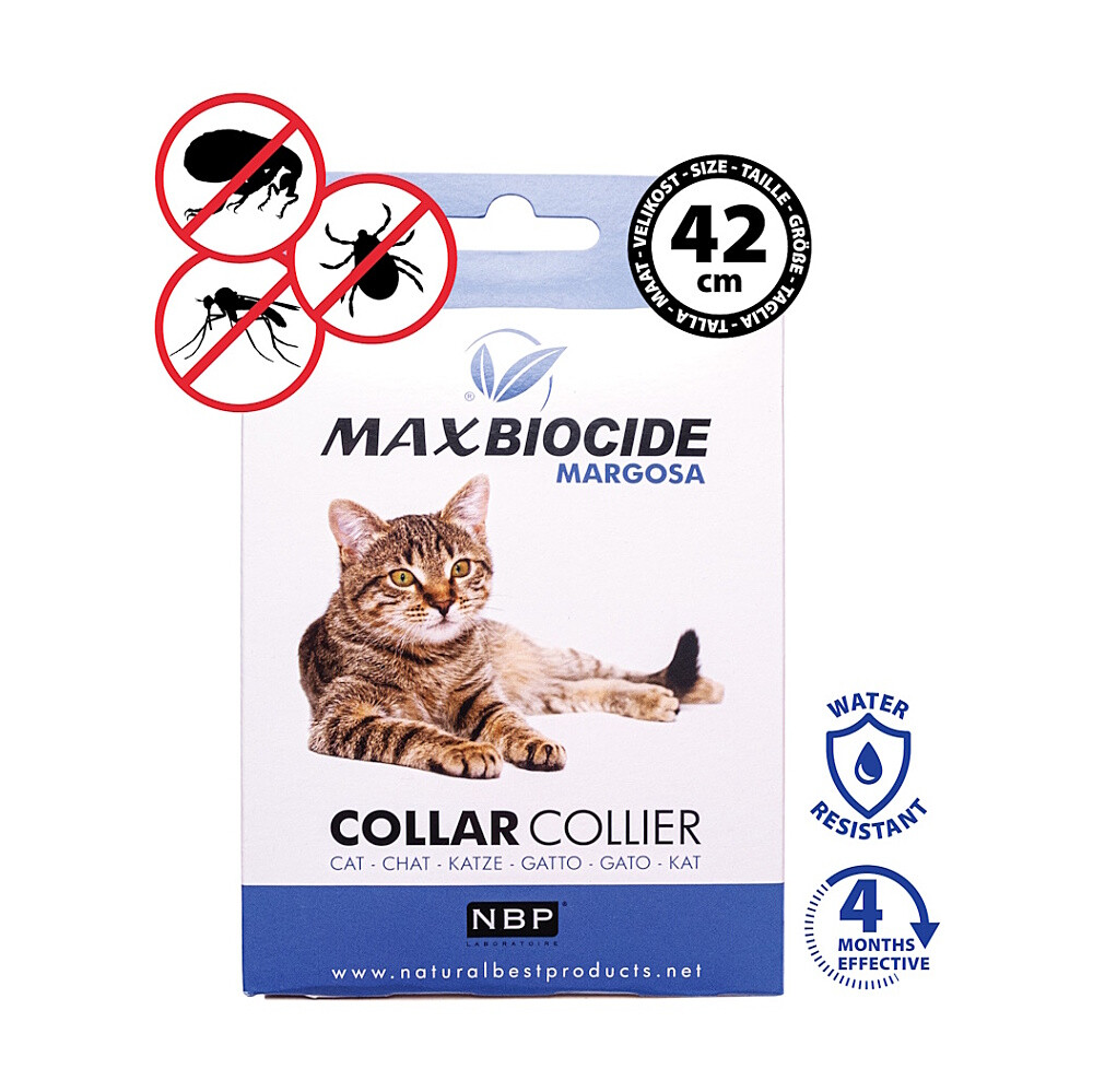 MAX BIOCIDE Collar cat antiparazitný obojok pre mačky 42 cm