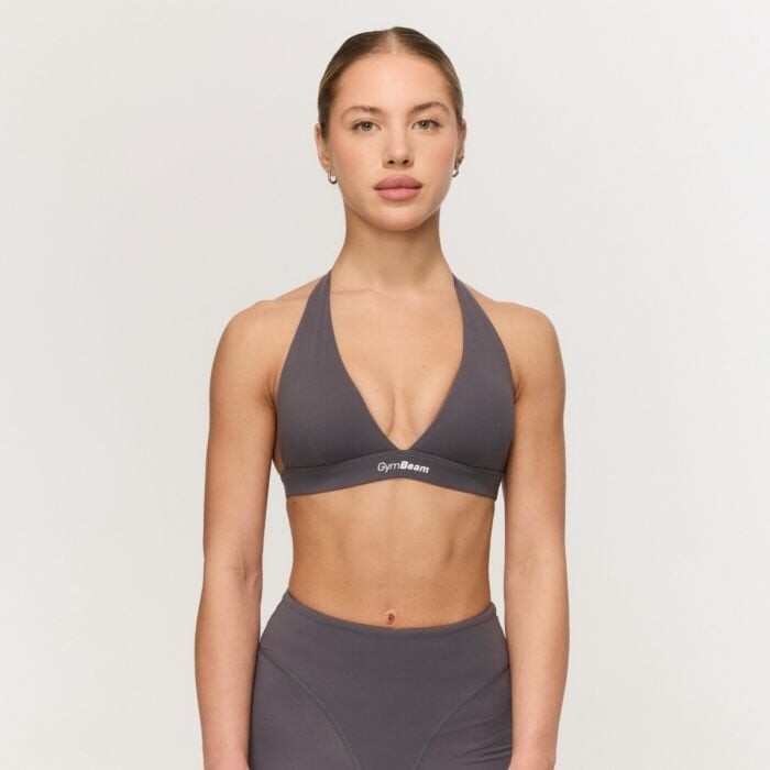 GymBeam Športová podprsenka Halter Fierce Grey  XS