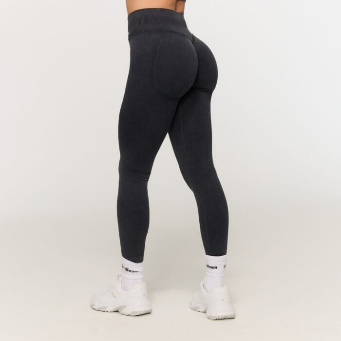 GymBeam Dámske bezšvové legíny Fierce Dark Grey  XS