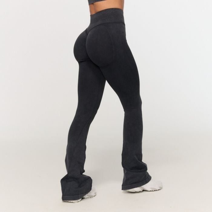 GymBeam Dámske bezšvové nohavice Fierce Dark Grey  XS