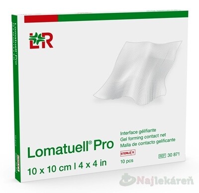 Lomatuell Pro Krytie na rany s kontaktnou sieťkou 10x20 cm 10 ks