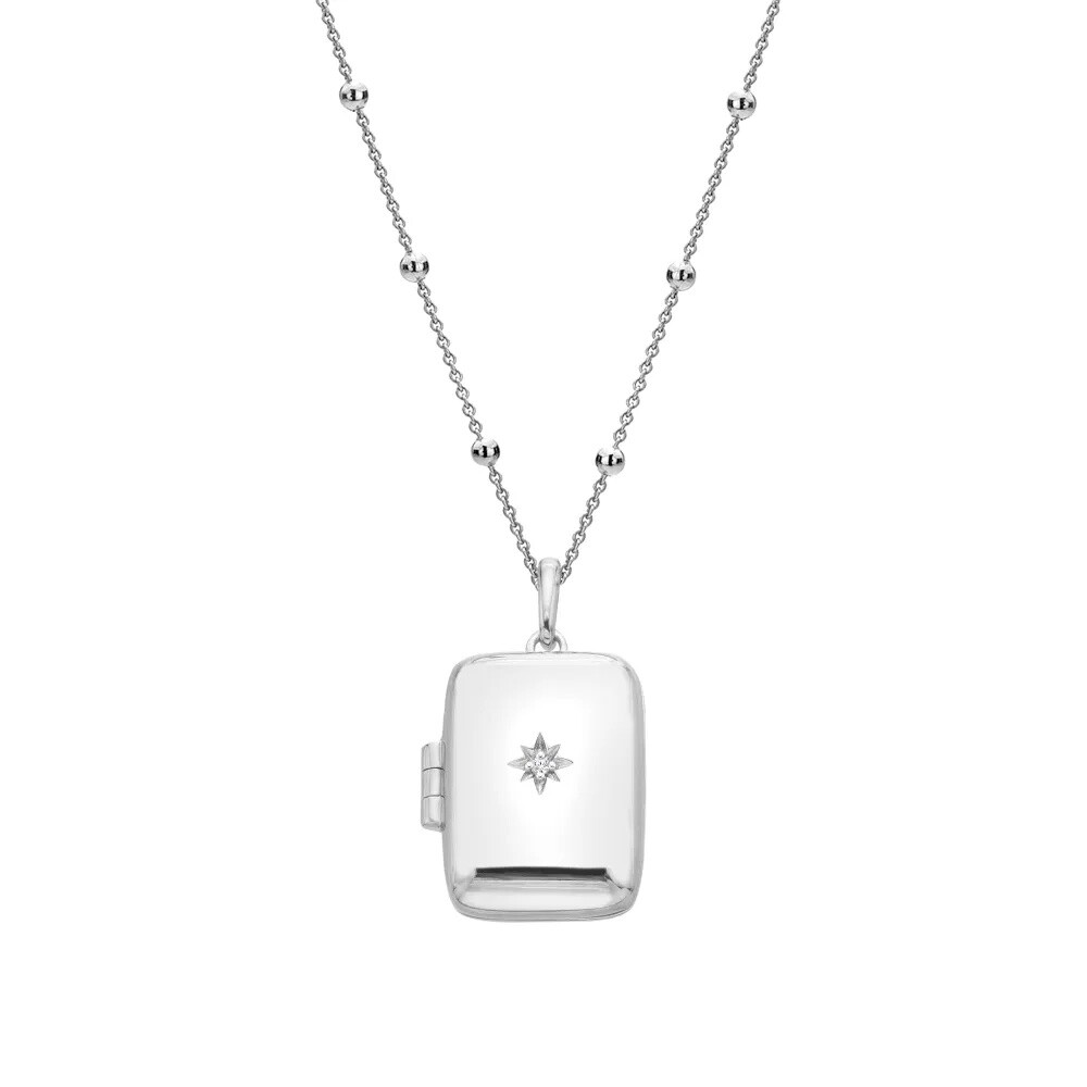 Hot Diamonds Strieborný náhrdelník s diamantom Much Loved DP1099 (retiazka, prívesok)