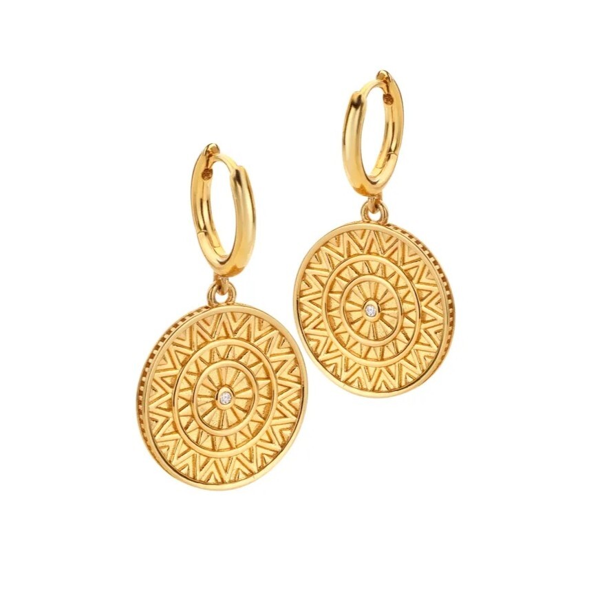 Hot Diamonds Pozlátené strieborné náušnice Athena DE890
