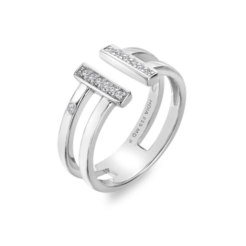 Hot Diamonds Strieborný otvorený prsteň s diamantom Much Loved DR316 50 mm