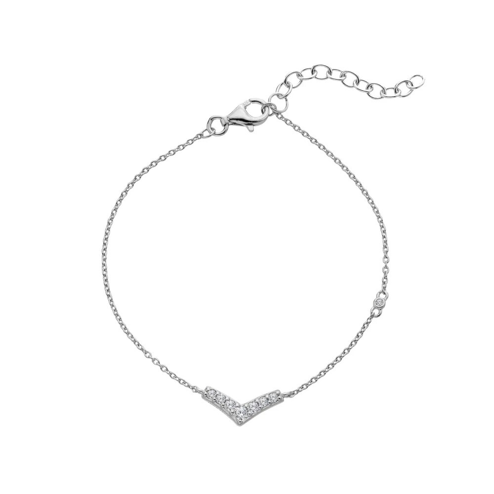 Hot Diamonds Pôvabný strieborný náramok s diamantom a topazmi Lustre DL720