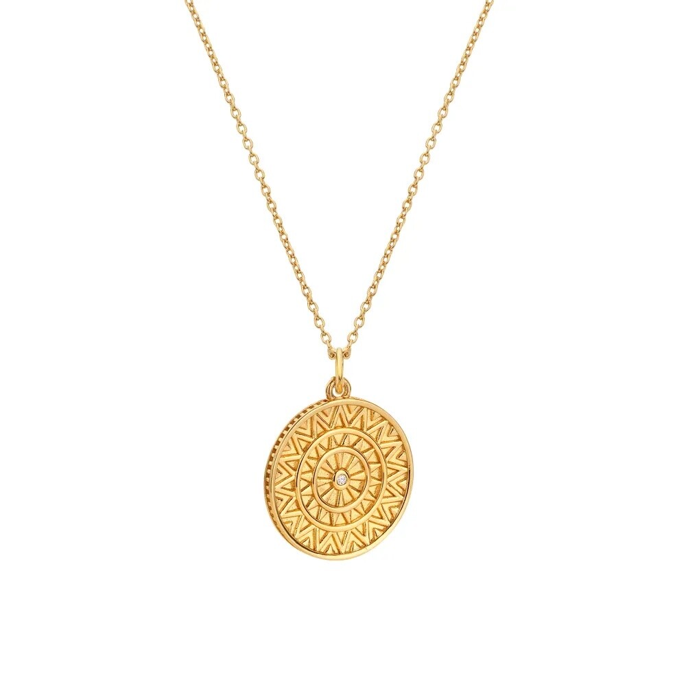Hot Diamonds Pozlátený náhrdelník s diamantom Athena DP1104 (retiazka, prívesok)