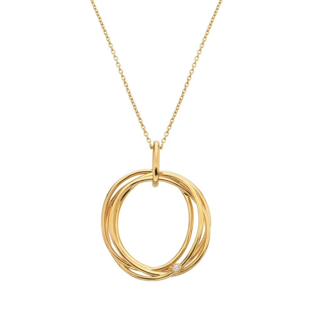 Hot Diamonds Nádherný pozlátený náhrdelník s diamantom String DP1109 (retiazka, prívesok)