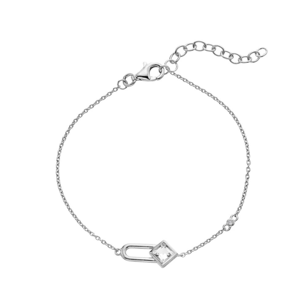 Hot Diamonds Slušivý strieborný náramok Solitaire DL721
