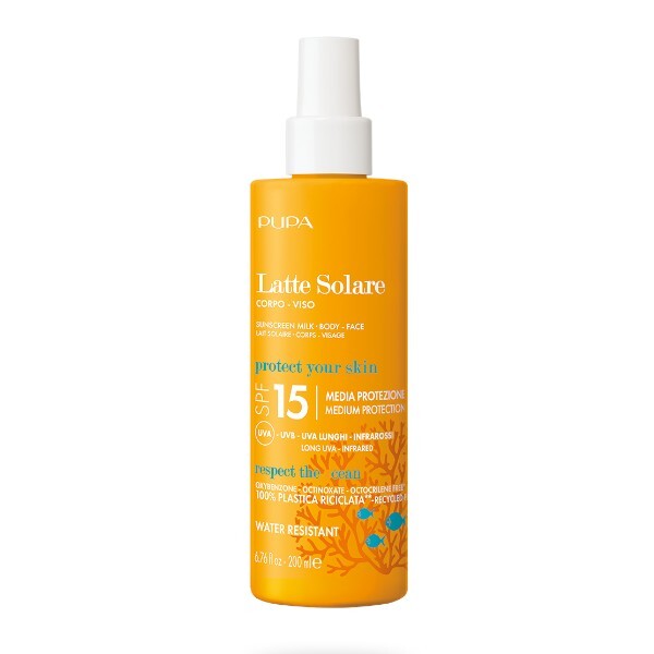 PUPA Milano Mlieko v spreji na opaľovanie Latte Solar e SPF 15 (Sunscreen Milk) 200 ml